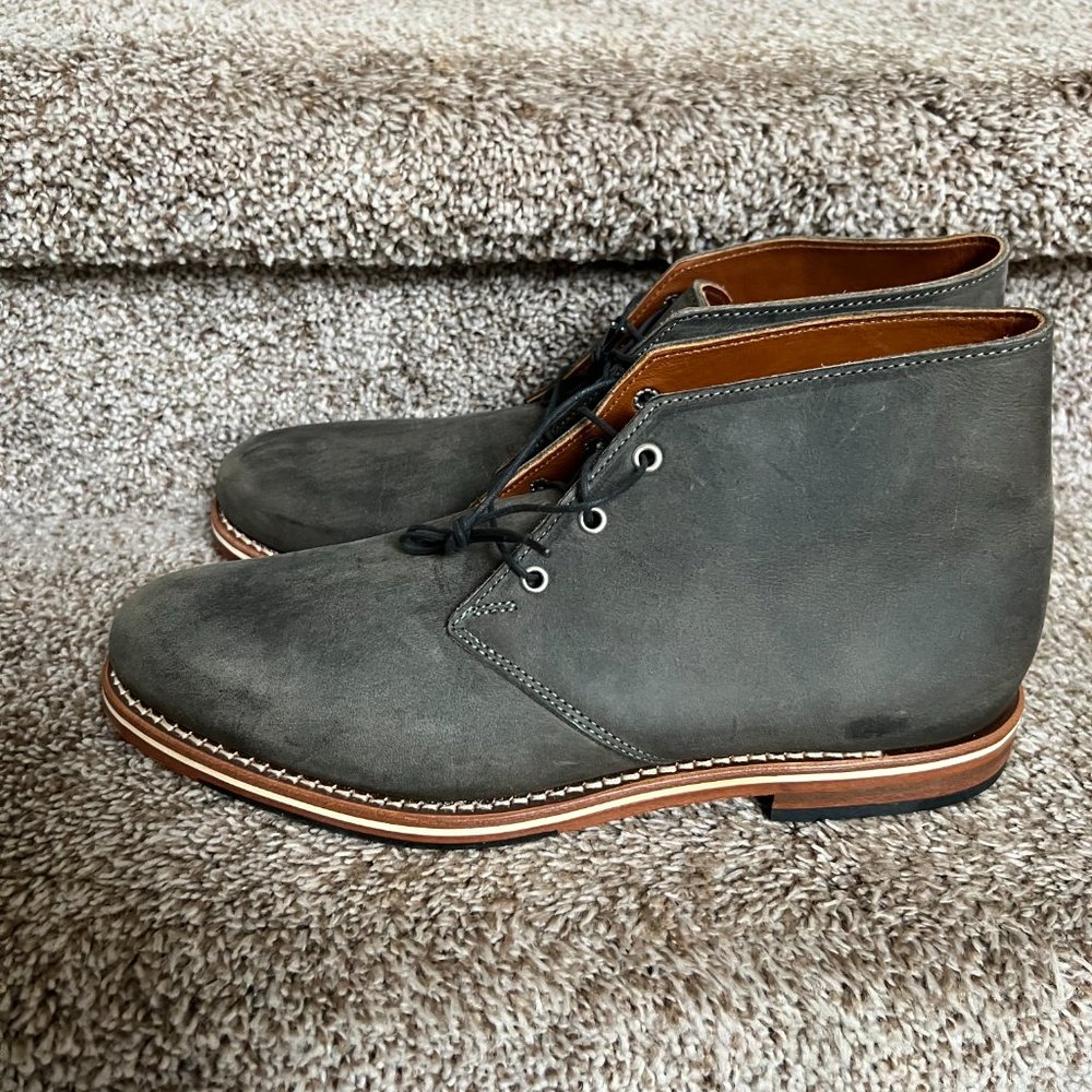HELM Muller Men's  Gray Leather Boots-